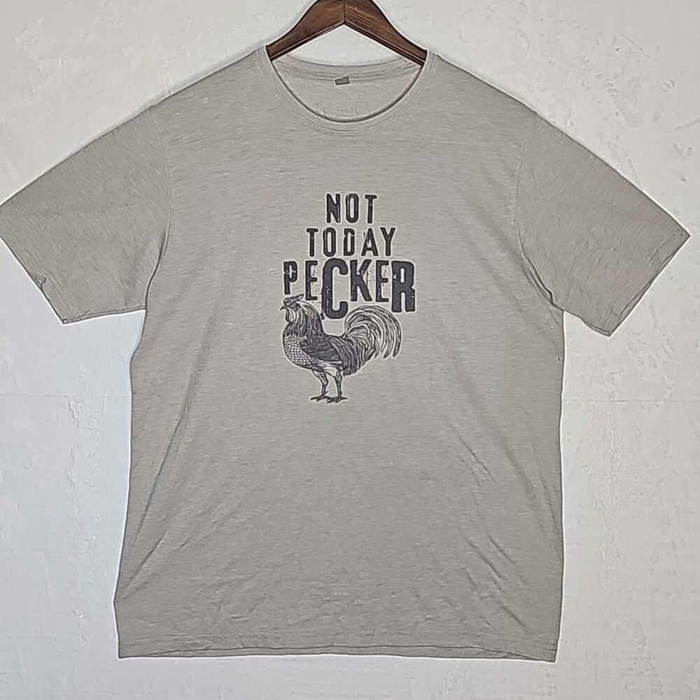 Womens T Shirt L Gray Rooster Farm Country Humor Homestead Cheeky Rustic South
